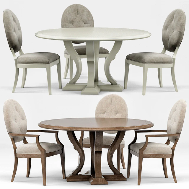 Clarke Oval Dining Chair, Michaela Round Dining Table — Descargar