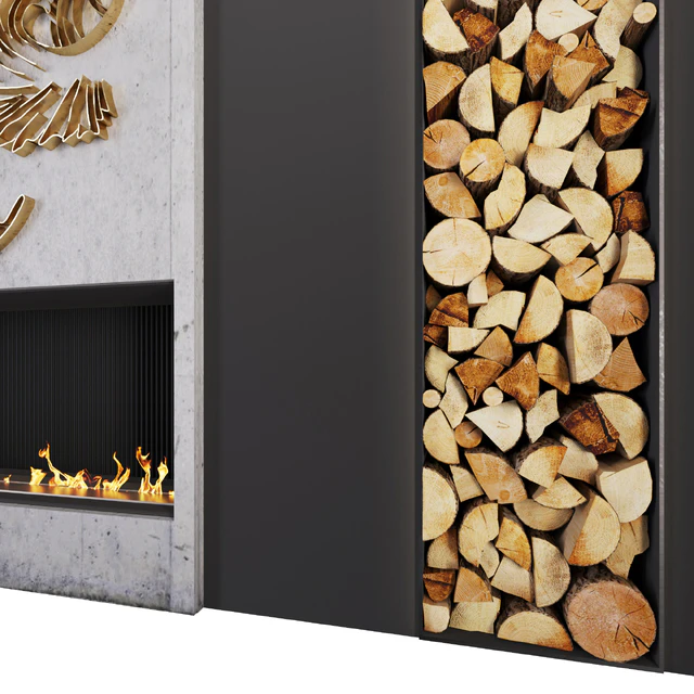 Modern fireplace   petals — Download