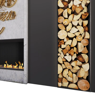Modern fireplace   petals — View 3