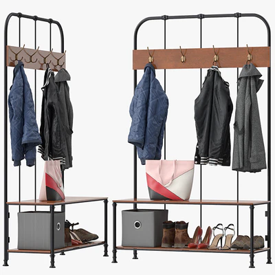 Wood metal hall tree — download