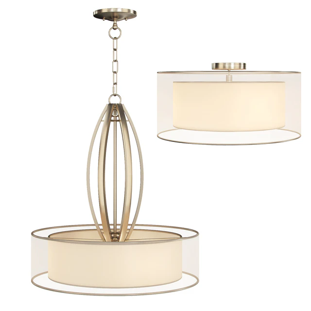 Possini Euro Alecia  Wide French Gold Pendant Light — Скачать
