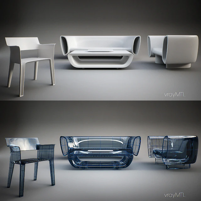 Vondom - Bum Bum Furniture Set and Pedrera Chair — Скачать