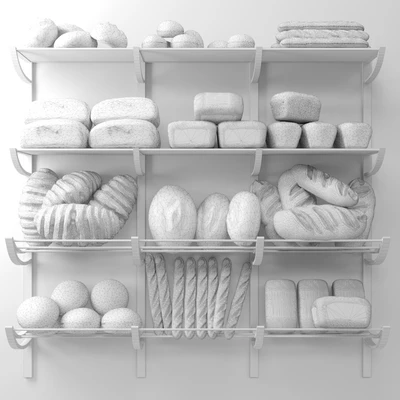 Rack with pastries in the bakery 5. Bread — Ver 2