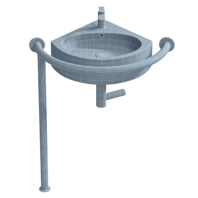 Sink DS IF35 corner 450x400x120 mm with handrail (right) and DS3 mixer Equipment for the disabled — Descargar