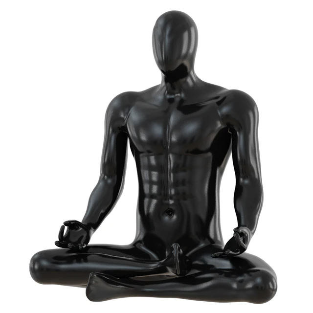 Male abstract mannequin sitting in yoga pose 110 — Descargar