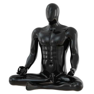 Male abstract mannequin sitting in yoga pose 110 — Ver 1