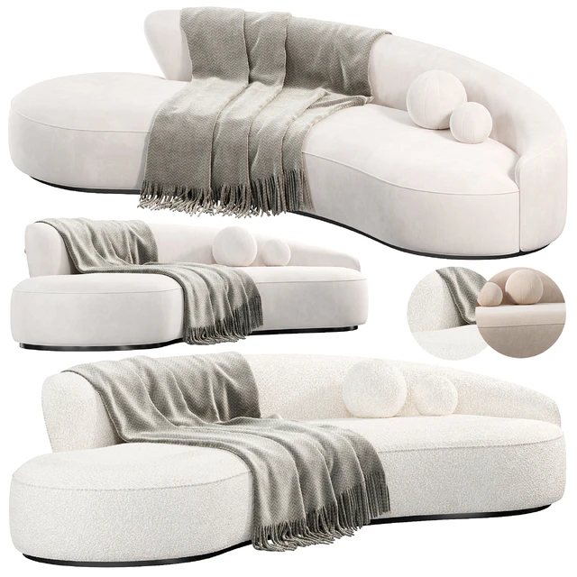 Marseille 2 Curved Sofa ni Mohair, sofas — Descargar