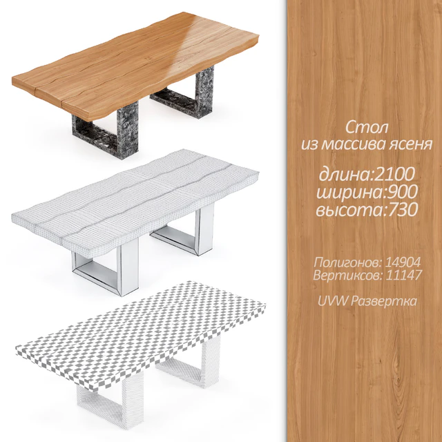 Dining table in the style of "live edge" — Descargar