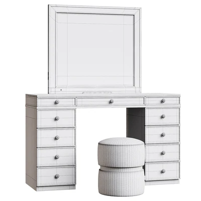 Tresanti Alexandra Vanity Table with LED Lighted Mirror — View 2