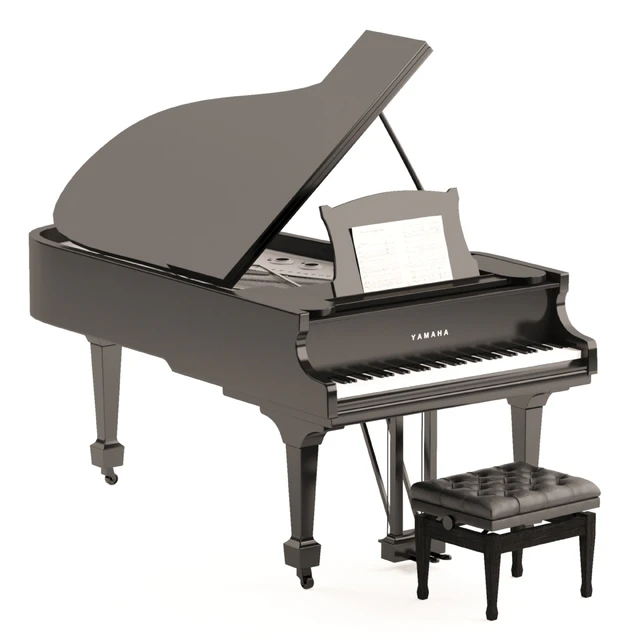 Grand Piano with Stool and Notes — Descargar