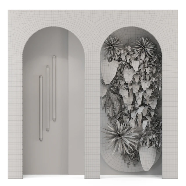 Wall Vertical Garden Behind the Glass 2687 — Скачать