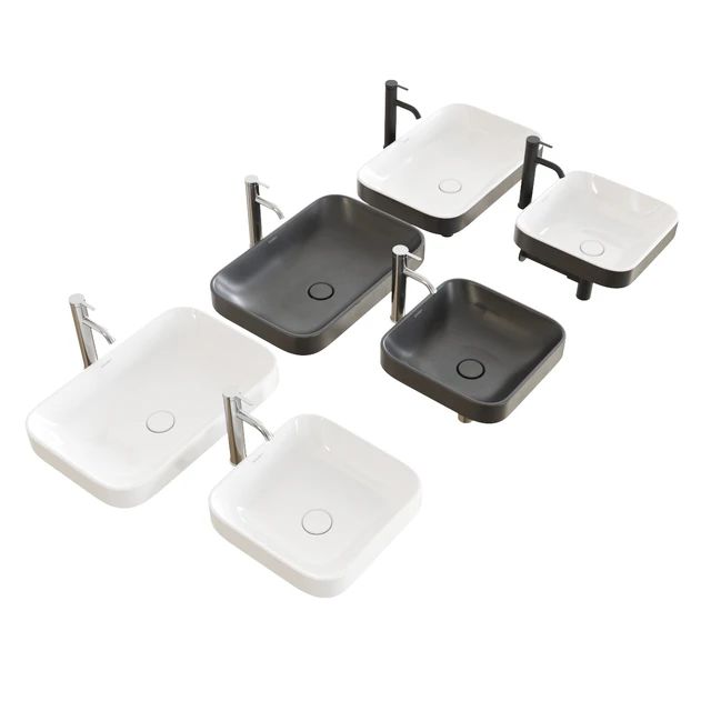 Duravit HAPPY D.2 PLUS Rectangular Washbasin Set2 — Скачать