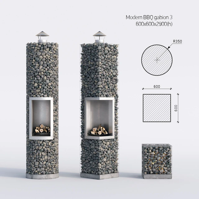 Modern barbecue from gabion 3 — Descargar