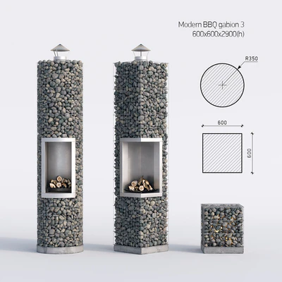 Modern barbecue from gabion 3 — Ver 1