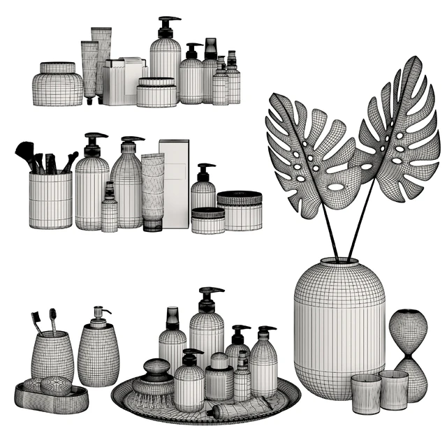 Bathroom Decor Accessories and Cosmetics - Dark — Descargar