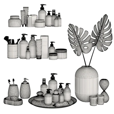 Bathroom Decor Accessories and Cosmetics - Dark — Ver 2
