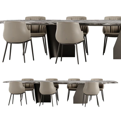 Cattelan Italia Senator table Rihanna chair set — Ver 2