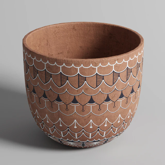 collection of earthenware and patternd concrete vases — Скачать