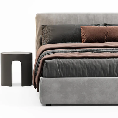 Upholstered Double Bed bolzan Letti — Ver 2