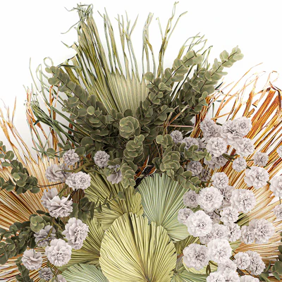 Decoration and installation for the wall of dried palm leaves wedding wreath of dried flowers. 230. — Ver 2