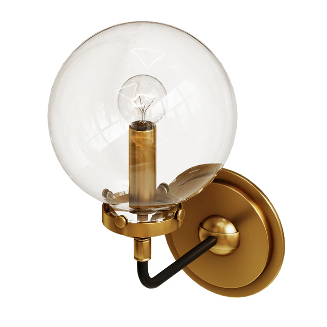 Rh bistro globe clear glass single sconce — Скачать