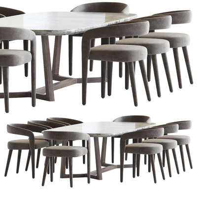 Lisette White Dining Chair and Concorde Table — Вид 2