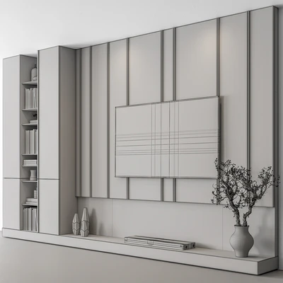 TV Wall Wooden - Set 110 — Ver 2