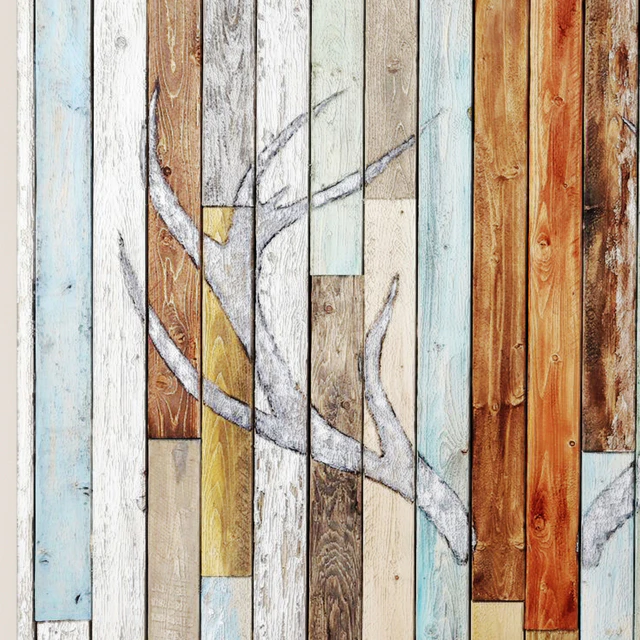 Antler Silhouette Wall Panel, картина, настенный декор, панно из досок, деревянный декор, доски, деревянная стена, панель, рейки — Скачать