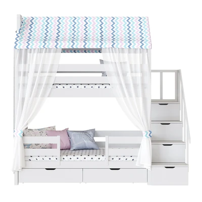 Children's 2-tiered bed house Madrid — View 2