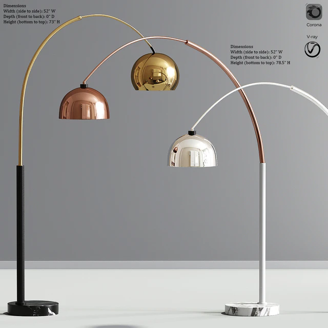 Modern Arc Floor Lamp Set 02 — Download