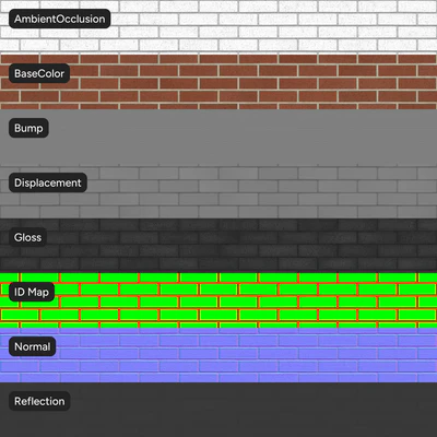 dragfaced running bond brick wall texture — View 2