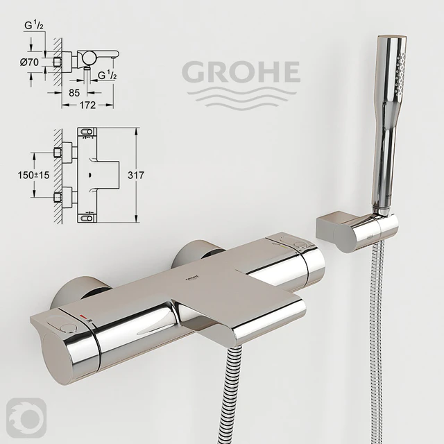 Thermostat Grohe Grohtherm 2000 34174001. — Descargar