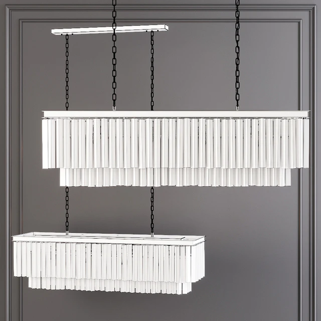 Restoration Hardware 1920S ODEON CLEAR GLASS FRINGE RECTANGULAR CHANDELIER 49 Black — Descargar