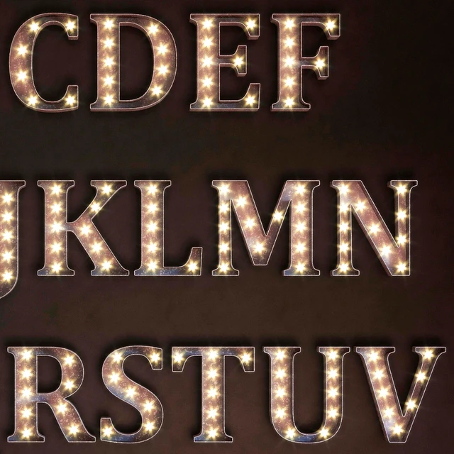 Lighted Metal sign. Set 13. Alphabet — Descargar