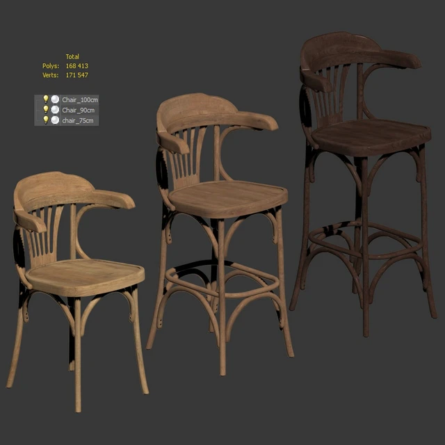A set of Viennese chairs for a cafe, restaurant. 3 models — Descargar
