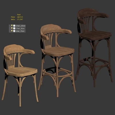 A set of Viennese chairs for a cafe, restaurant. 3 models — Ver 2