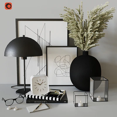 Decorative set with Black Metal Vase — Вид 1