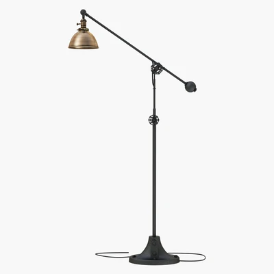 RH INDUSTRIAL ERA TASK FLOOR LAMP ANTIQUE BRASS — Вид 1
