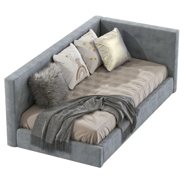 Cushy Upholstered Platform Corner Bed 2 — Descargar
