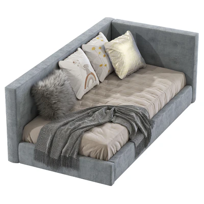 Cushy Upholstered Platform Corner Bed 2 — Ver 2