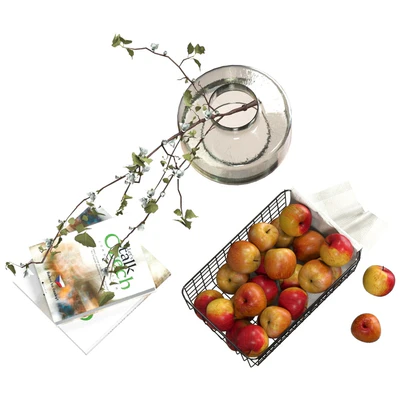 Decorative set with a basket of apples — Ver 2
