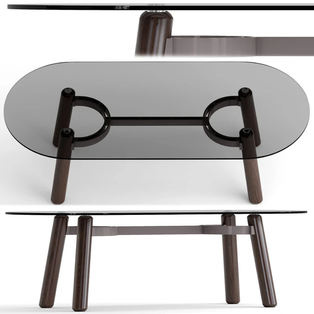 ARCO wood and glass dining table — Скачать