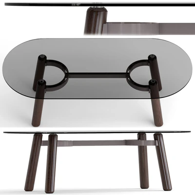 ARCO wood and glass dining table — Вид 1