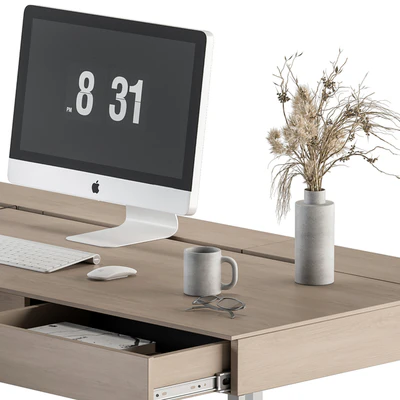 Home Office white and Wood Table - Office Furniture 280 — Ver 2