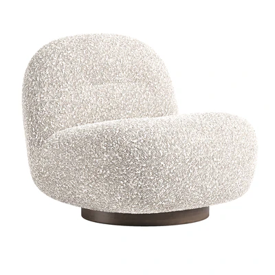 Soft Cozy Boucle Ivory Natural Otis Swivel Accent Chair — Ver 2