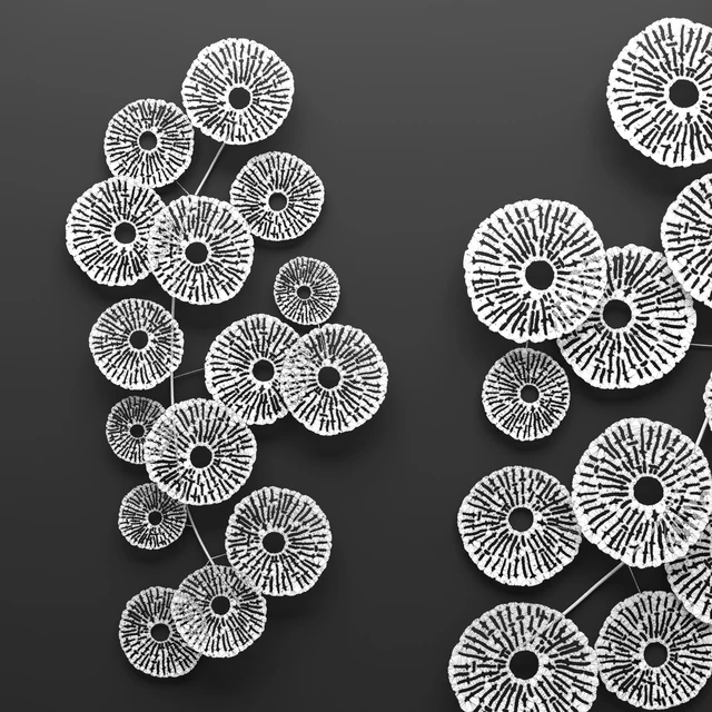 Southern Enterprises Aura Abstract Wall Sculpture золотой настенный металлический арт декор, luxury, люкс, абстракция, цветы, панно — Скачать