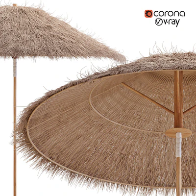 Bamboo Umbrella with Banana Leaf — Ver 2