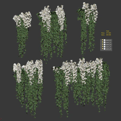 Hanging plants with white orchid flowers — Ver 2
