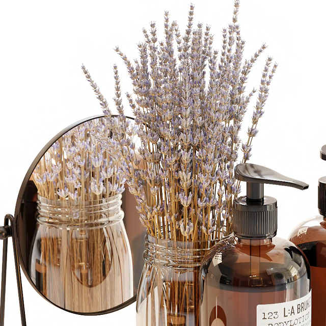 LA Bruket decor set for bathroom with lavender — Download