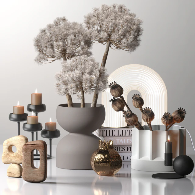 Decor set 03 with Fluffy Dried Flower — Скачать